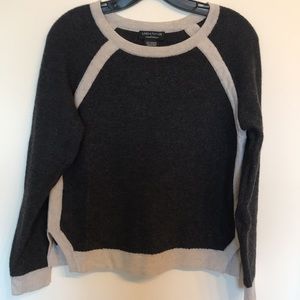 Grey and light grey trim Cashmere Sweater. Size XS